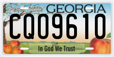 GA license plate CQO9610