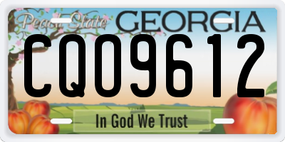 GA license plate CQO9612