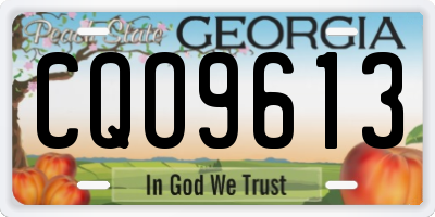 GA license plate CQO9613