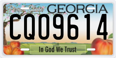 GA license plate CQO9614