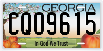 GA license plate CQO9615
