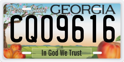 GA license plate CQO9616