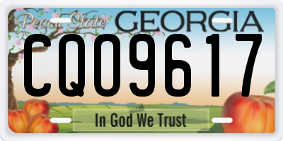 GA license plate CQO9617
