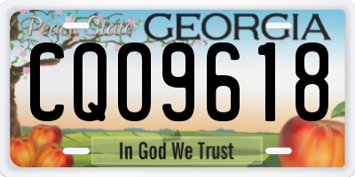GA license plate CQO9618