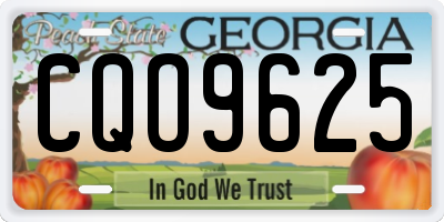 GA license plate CQO9625
