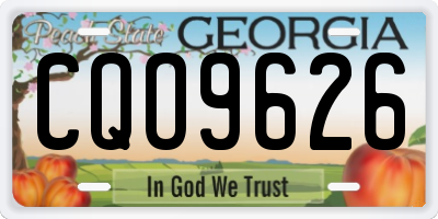 GA license plate CQO9626
