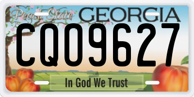 GA license plate CQO9627