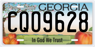 GA license plate CQO9628