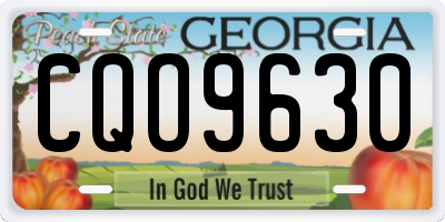 GA license plate CQO9630