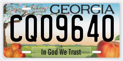 GA license plate CQO9640