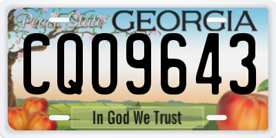 GA license plate CQO9643