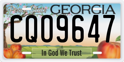 GA license plate CQO9647