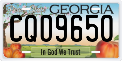 GA license plate CQO9650