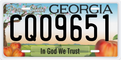 GA license plate CQO9651