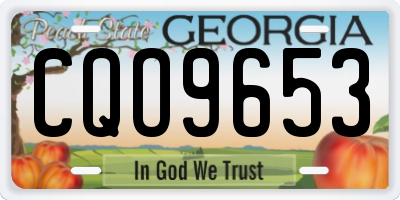 GA license plate CQO9653