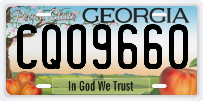 GA license plate CQO9660