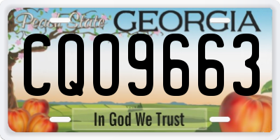 GA license plate CQO9663