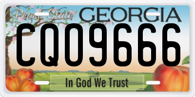 GA license plate CQO9666