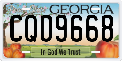 GA license plate CQO9668
