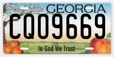 GA license plate CQO9669
