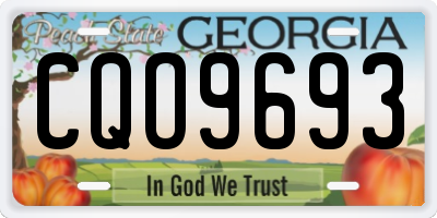 GA license plate CQO9693