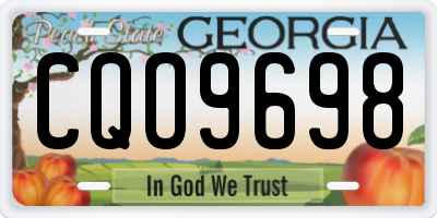 GA license plate CQO9698