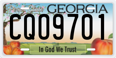 GA license plate CQO9701
