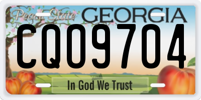 GA license plate CQO9704
