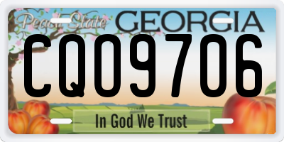 GA license plate CQO9706