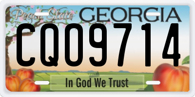 GA license plate CQO9714