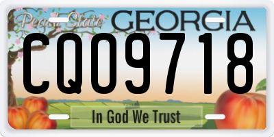 GA license plate CQO9718