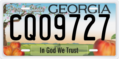 GA license plate CQO9727