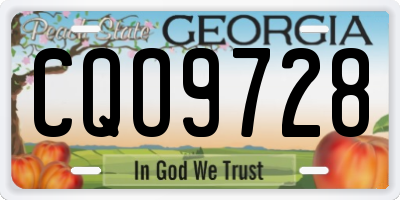 GA license plate CQO9728