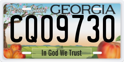 GA license plate CQO9730