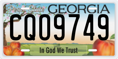 GA license plate CQO9749