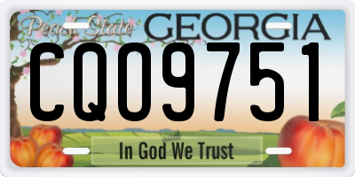 GA license plate CQO9751