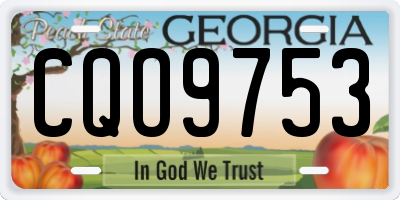 GA license plate CQO9753