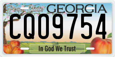 GA license plate CQO9754