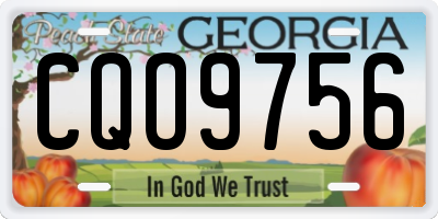 GA license plate CQO9756