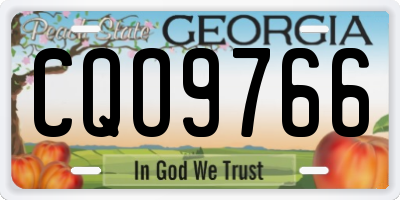 GA license plate CQO9766