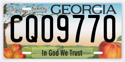 GA license plate CQO9770