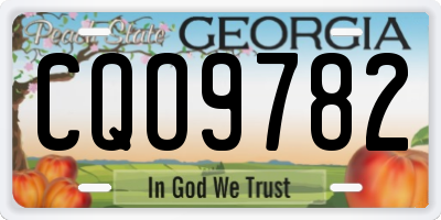 GA license plate CQO9782