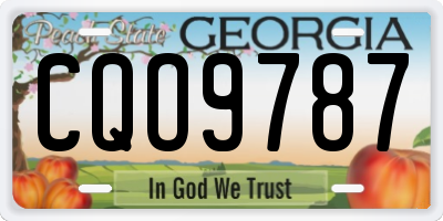GA license plate CQO9787