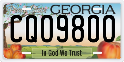 GA license plate CQO9800