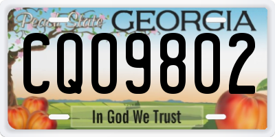 GA license plate CQO9802