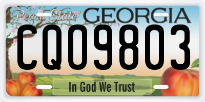 GA license plate CQO9803