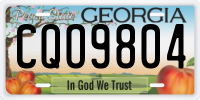 GA license plate CQO9804