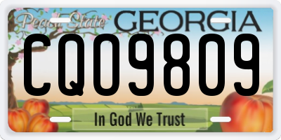 GA license plate CQO9809