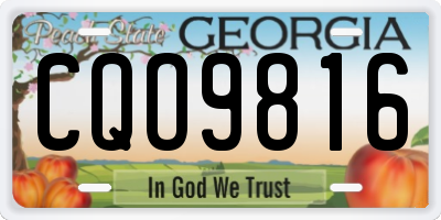 GA license plate CQO9816