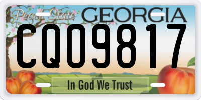 GA license plate CQO9817